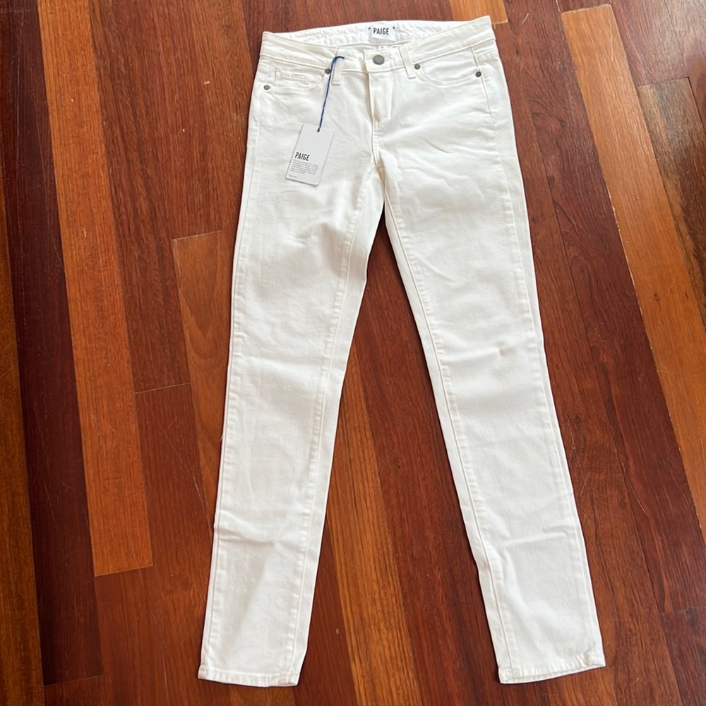 NWT PAIGE SKYLINE skinny mid ride white